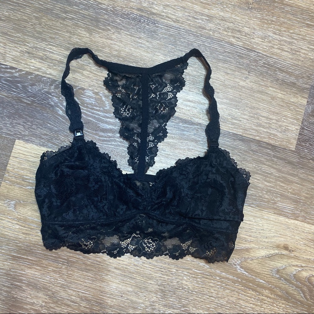 GILLIGAN & O.MALLEY BRALETTE, RACERBACK, BLACK LACE - Picture 2 of 6
